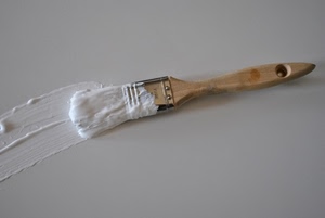 bianco, pennello, legno, manico, vernice, colore, setole, pitturare, pittura, foro, striscia